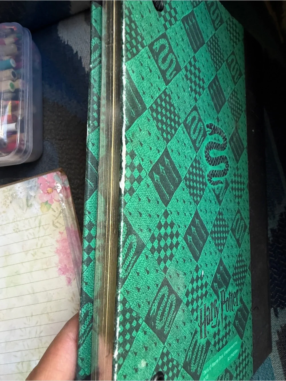 Slytherin Notebook , pencils and paper bundle